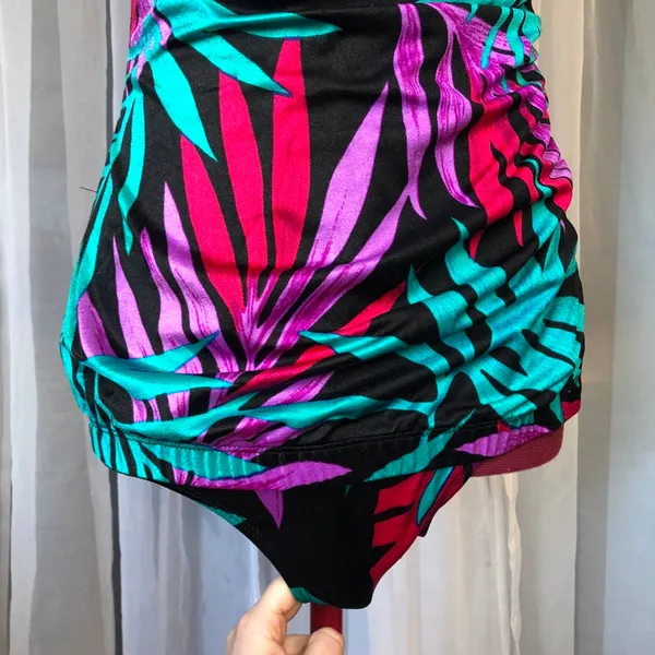 one piece swimsuit Vintage 1990s leaves bright - Image 11