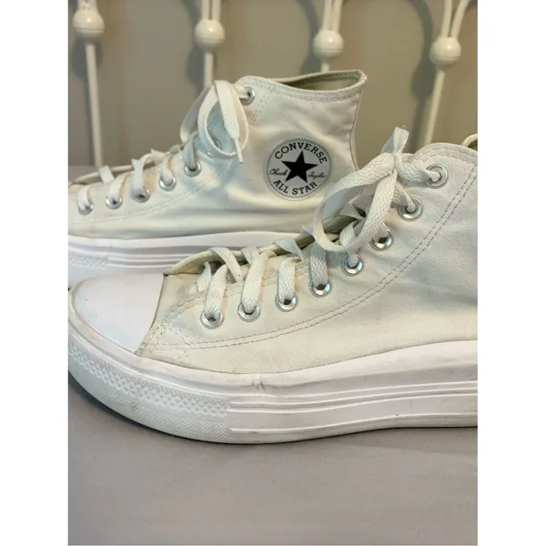 Converse Chuck Taylor Move Platform High Top Sneakers White Women’s 9 - Image 4