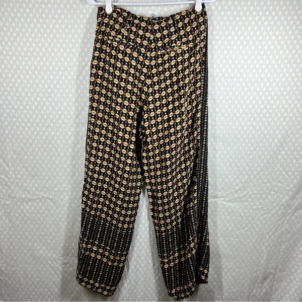 Anthropologie ett;twa Black‎ Brown Mixed Print Metzner High Rise Wide Leg Pants - Image 4