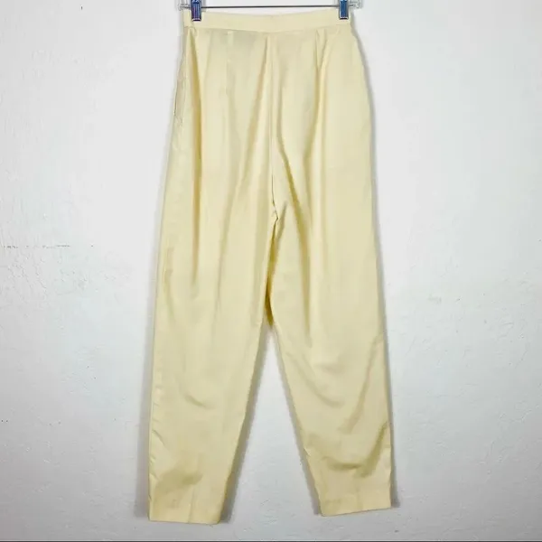 Vintage Pastel Yellow High Waisted Pants - Image 2