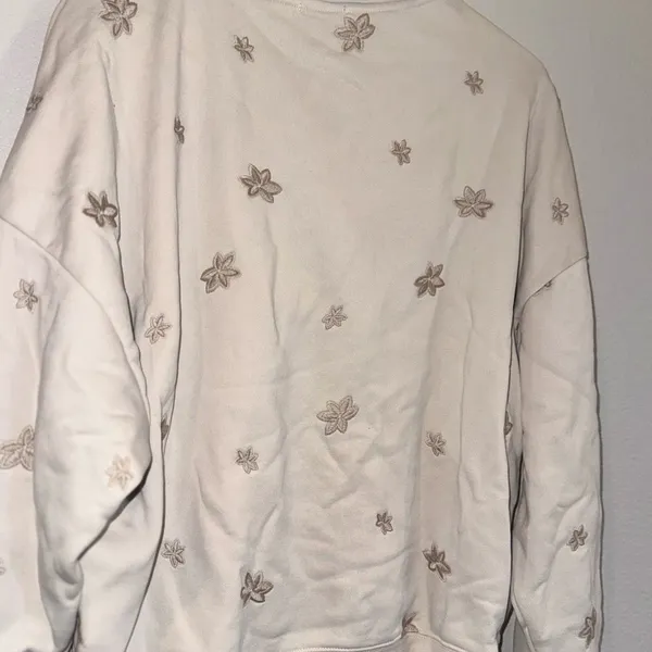 Elevated Faith Floral Half Zip Sweatshirt L Cream Cropped Cozy - Image 13