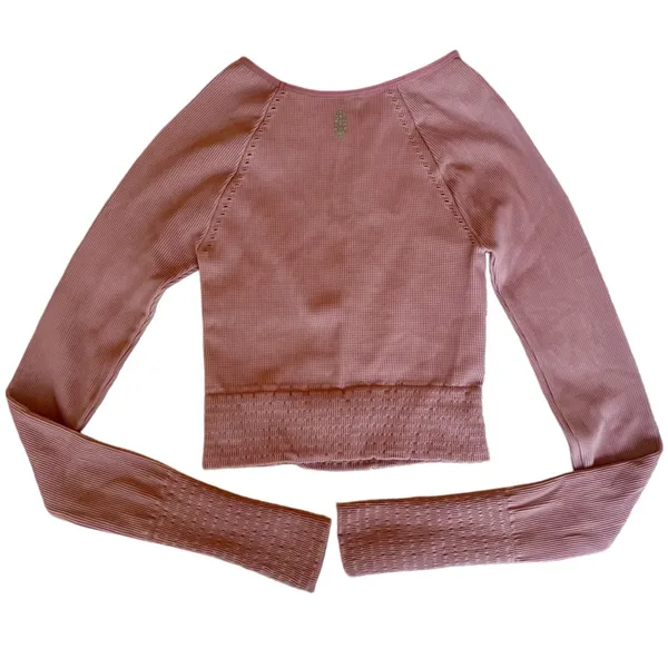 Free People Movement Baby Pink Cut It Out Long Sleeve Active Workout Top XS/S - Image 5