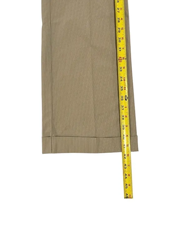 Calvin Klein Riley Tailored Khaki Pinstripe Wide-Leg Trousers - Image 2