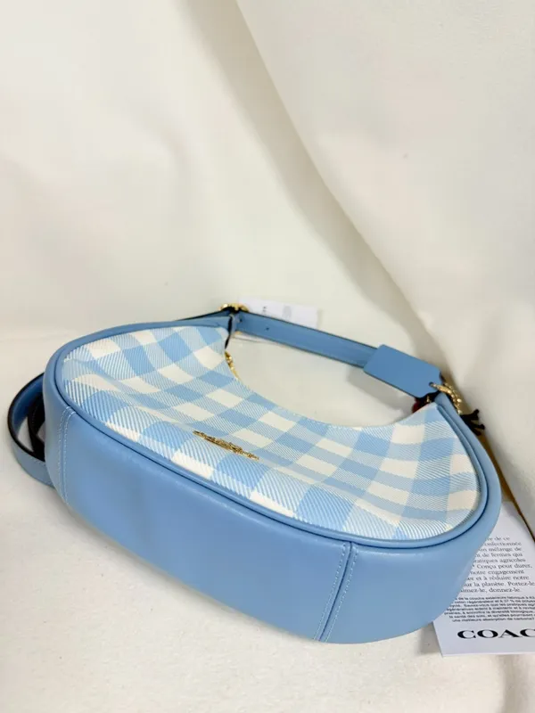 coach Emily Shoulder Bag With Gingham Print And Charm cen07 - Image 4