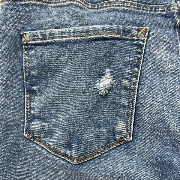 NWT a.n.a size 10p high rise straight Blue denim Jeans Distressed raw hem - Image 13