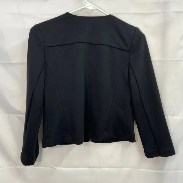Laundry by Shelli Segal women's black zip pocket‎ stretch business casual jacket - Image 6