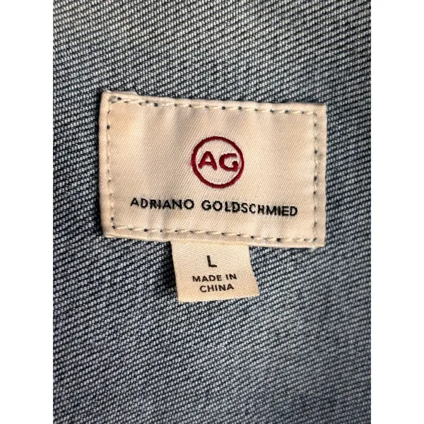 AG Adriano Goldschmied Denim Jacket Blue Fitted Stretch Size Large‎ Elevated - Image 5