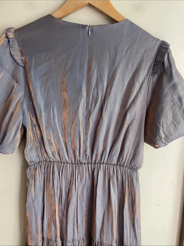 Jessakae Francis Metallic Flute Midi Dress - Image 10