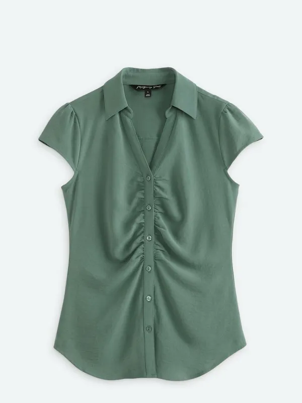 Montgomery Post Lilli Airette Blouse Green Medium NWT STITCH FIX - Image 4