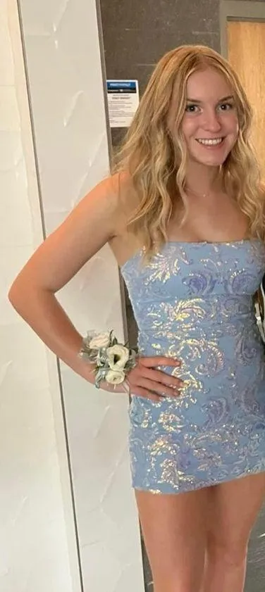Windsor BLUE SPARKLY  HOCO DRESS - Image 3