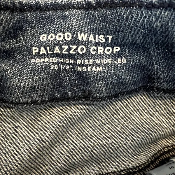 Good American Good Waist Palazzo Crop Jeans Blue Indigo 338 Size 6 28 - Image 9