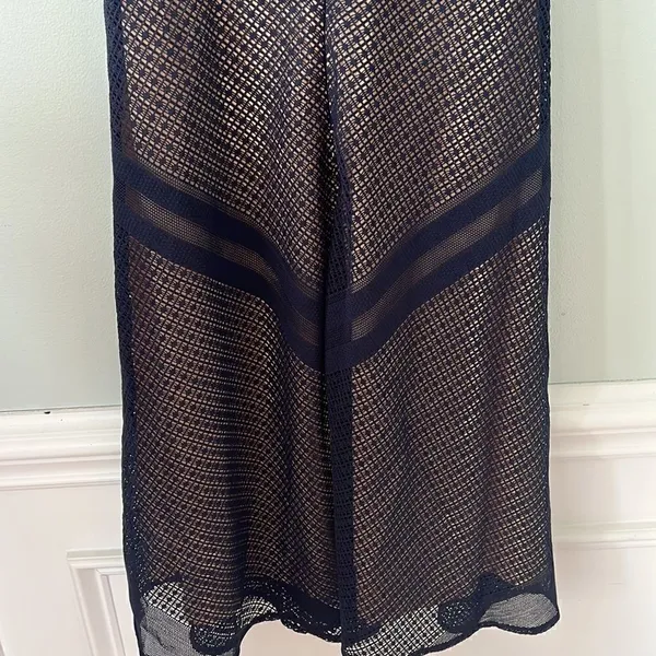 Current Air Anthropologie Hearst Lace Patchwork V Neck Midi Dress Navy NEW - Image 5