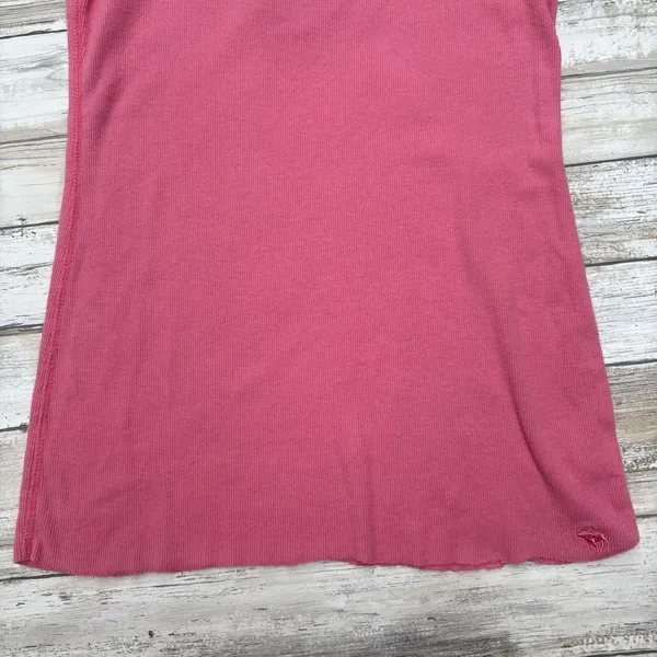 Y2K Abercrombie & Fitch Lace Tank Top Camisole Sz M Pink Stretch Ribbed Coquette - Image 4