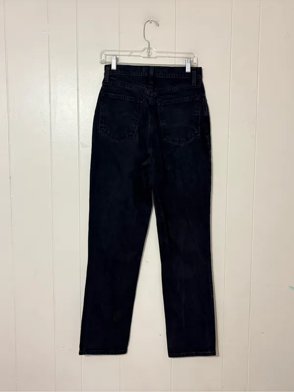 Abercrombie & Fitch Curve Love 90s Straight Ultra High Rise Black Jeans 28 6R - Image 4