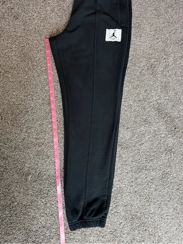 Jordan Flight Fleece Black Jogger Sweatpants Zip Pockets Men’s Small - Image 8