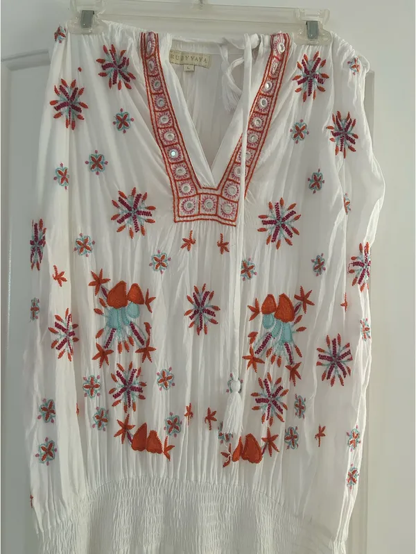 Ruby Yaya Smocked Waist Boho Mixed Print Dress - Image 4