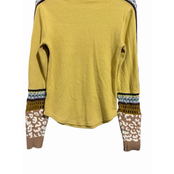 Free‎ People Switch It Up Thermal Top Yellow Women's Size Medium - Image 5