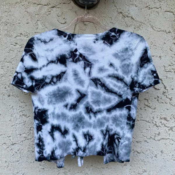 Garage size medium tie dye grey blue open front tie cardigan - Image 4