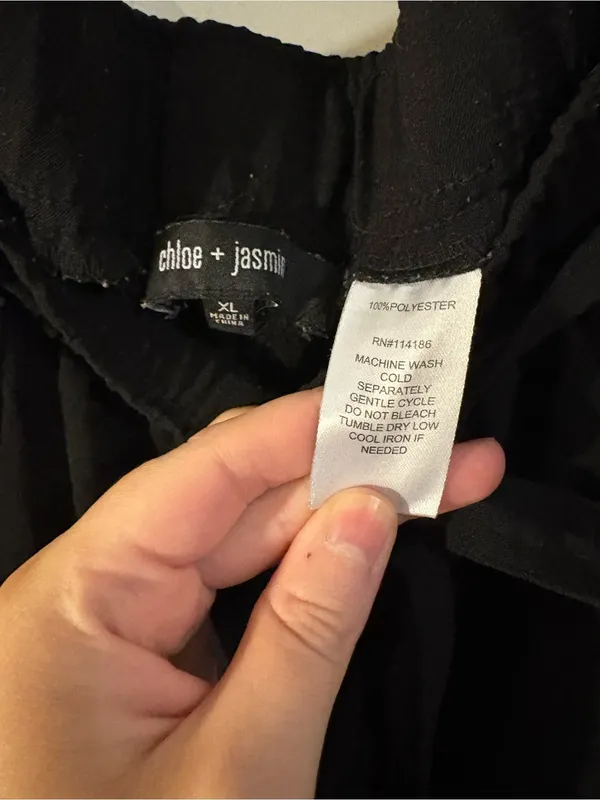Black Paperbag Waist Pants Size XL - Image 2