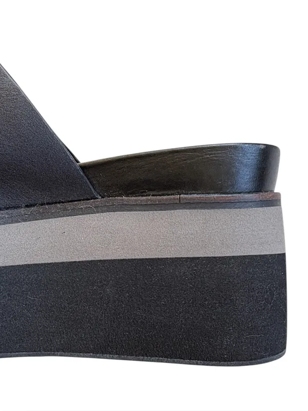 EUC Steve Madden Leather King Platform Sandals Black Size 8 - Image 4