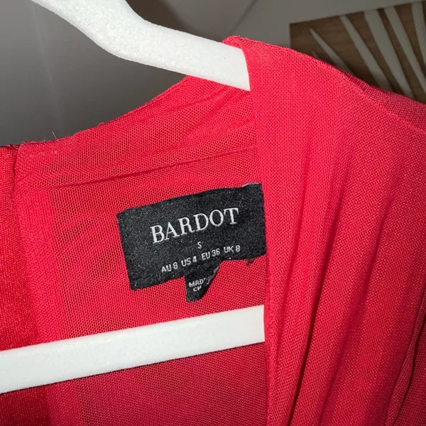 Bardot Pippa Mesh Mini‎ Dress In Fire Red Size Small US 4 - Image 7