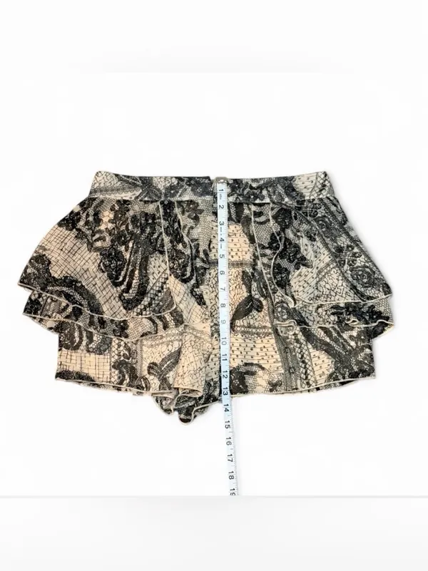 Roommates Y2K Beige & Black Floral & Paisley Print Skort Sz S - Image 5