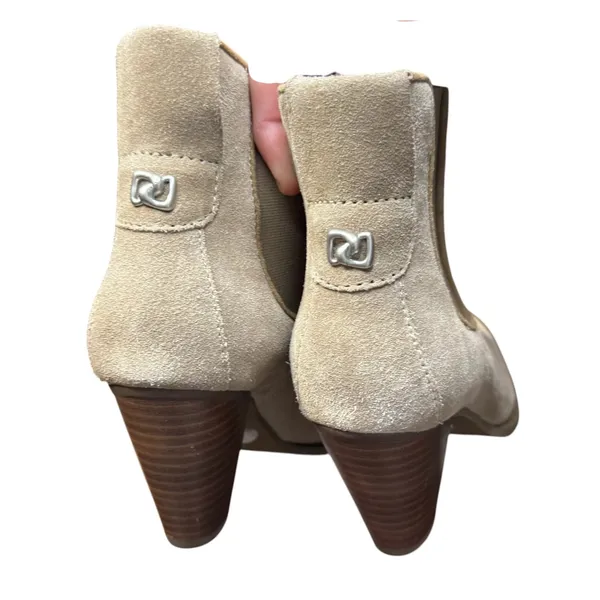 Aerosoles Booties Womens Size 6 Beige Leather Lido Ankle Cone Heel Stretch - Image 7