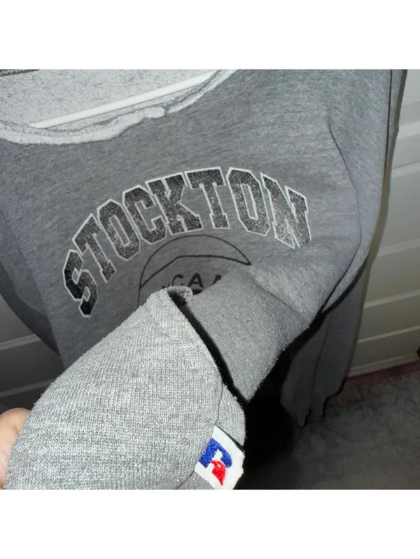 Russell Athletic Grey and black Stockton State University sweatshirt sportswear - Image 3