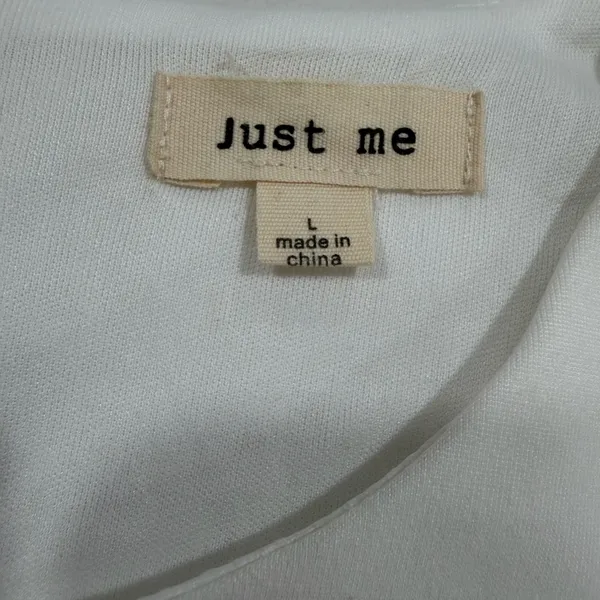 Just Me Elegant White Bell Sleeve Dress - Image 4