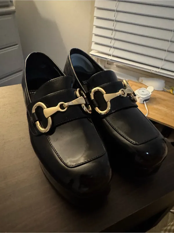 Jeffrey Campbell Chunky Heel Loafers with Gold Hardware - Image 11