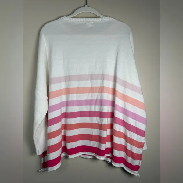 Mersea Catalina Traveler Sweater OS Setting Sun Stripes Oversize Lagenlook - Image 10