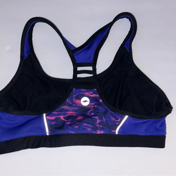 Avia Purple & Pink Patterned Racerback Sports Bra - Image 3