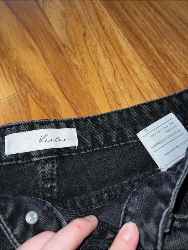KanCan Black Distressed High-Rise Denim Shorts - Image 3