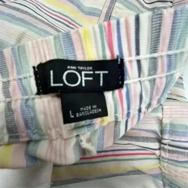 Loft Women's Striped Shorts Size L‎ Multicolor Casual Elastic Waist - Image 5