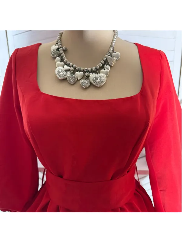 NWT peasant dress 3/4 ballooned sleeves ruffled homecoming cocktail Holiday sz S - Image 13