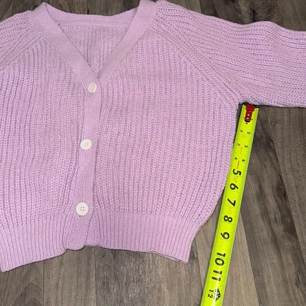 Princess Polly Purple Pink buttoned chunky knit oversized cardigan - Image 3
