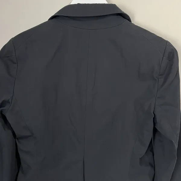 Theory Blazer Women's 6 Black Cotton Single Breasted Peak Lapel Classic Career‎ - Image 5