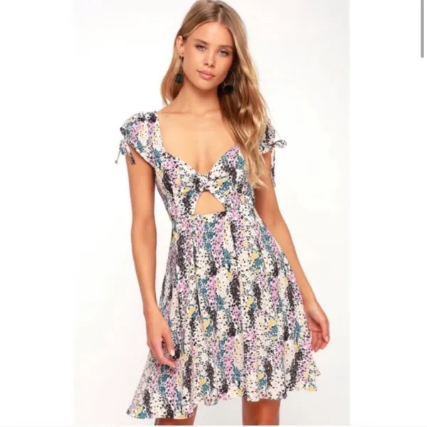 New free people‎ keyhole miss right floral dress small - Image 4