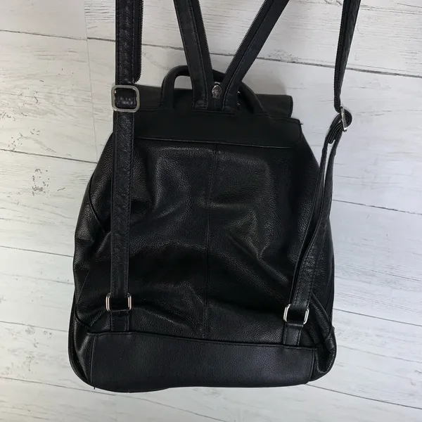 Franklin Covey Black Leather backpack/ Purse medium - Image 4