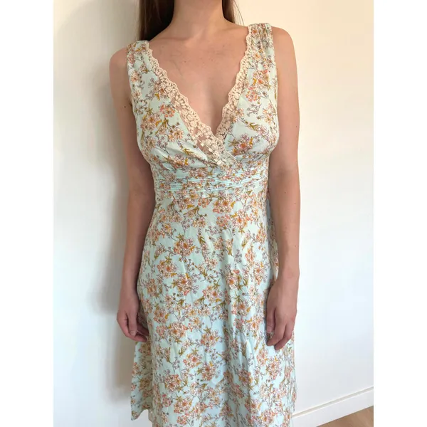 Light Blue Floral Speechless Prairie Cottagecore Dress - Image 2