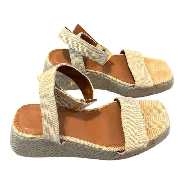 ASOS Design Wide Fit Tati Flatform Sandals Nuetral Size 5 - Image 3