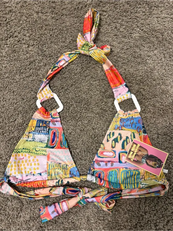 Strawberry Milk Mob Pattern Bikini Top NWT - Image 2