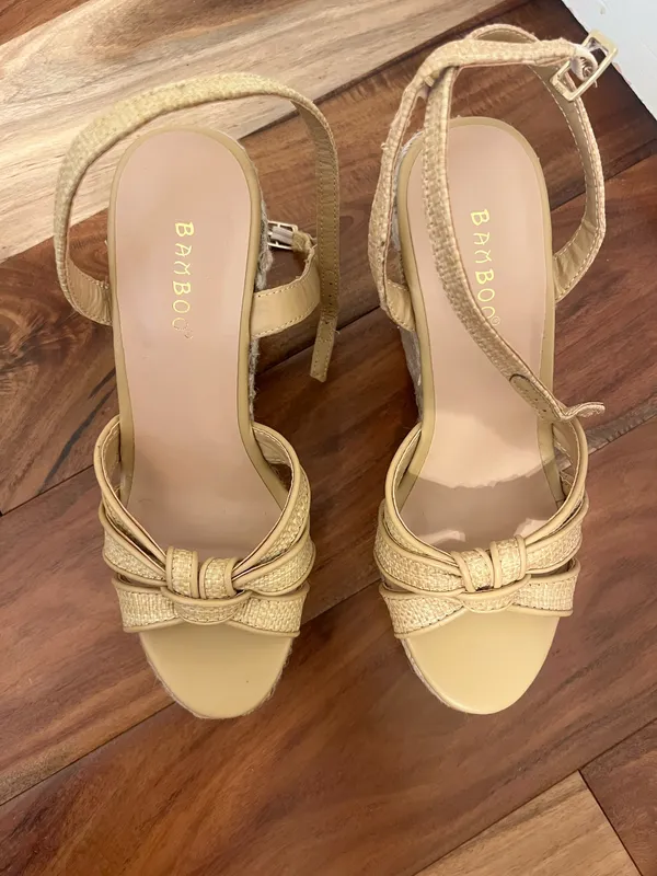 Bamboo Tan Platform Wedges - Image 3