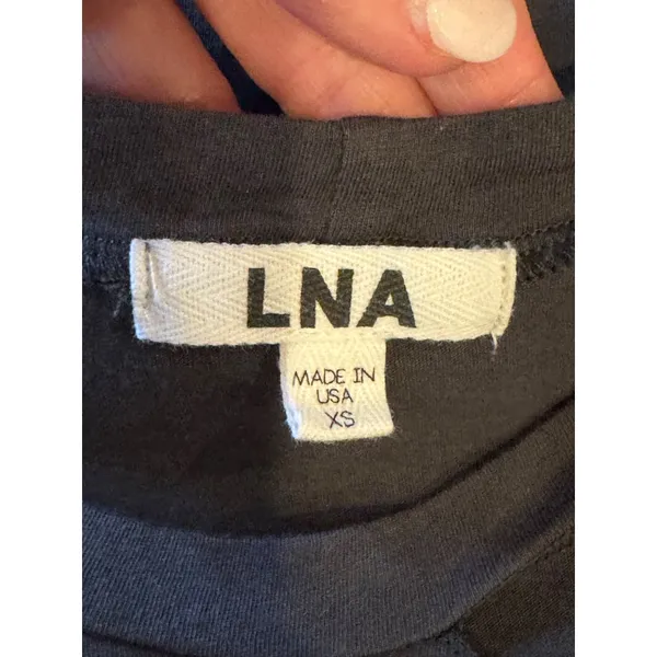 LNA Shirt Women XS Gray Cotton Cut Out Neckline Lightweight Tee Punk‎ Athleisure - Image 5