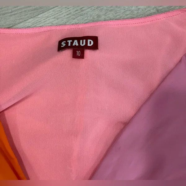 STAUD Women’s Gulf A-Line Cutout Dress in Orange & Pink Size 10 - Image 12