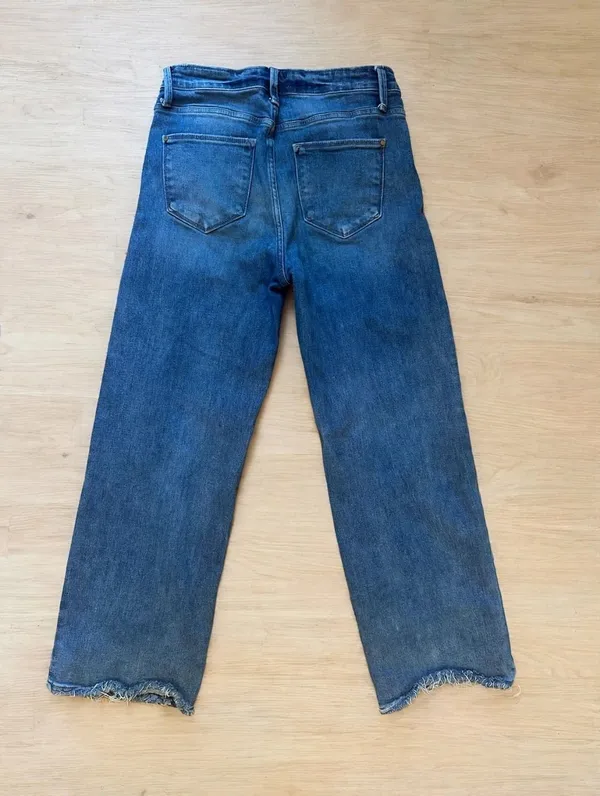 Klique B Women's Flare Jeans Blue Frayed Hem - Image 4