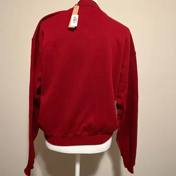 NWT SKIMS SOLD OUT RARE women cotton fleece classic Crewneck sz medium in brick - Image 4