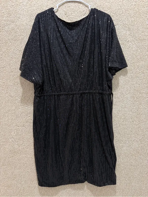 Wedding guest dress black sequin party dress work event going out gala XXXL 3X - Image 2