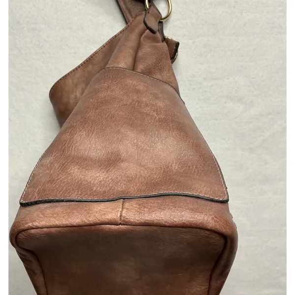 Alyssa Vegan Leather Satchel Shoulder Bag Mauve - Image 10