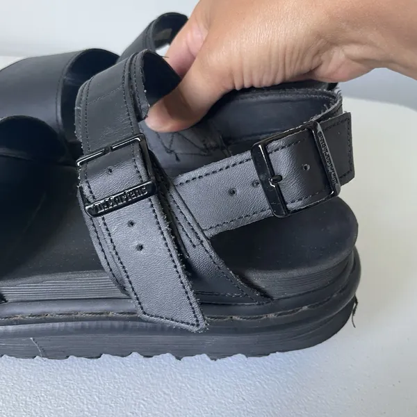Dr. Martens Voss Hydro Black Leather Sandals Strappy Platform Women's Size 9 - Image 7